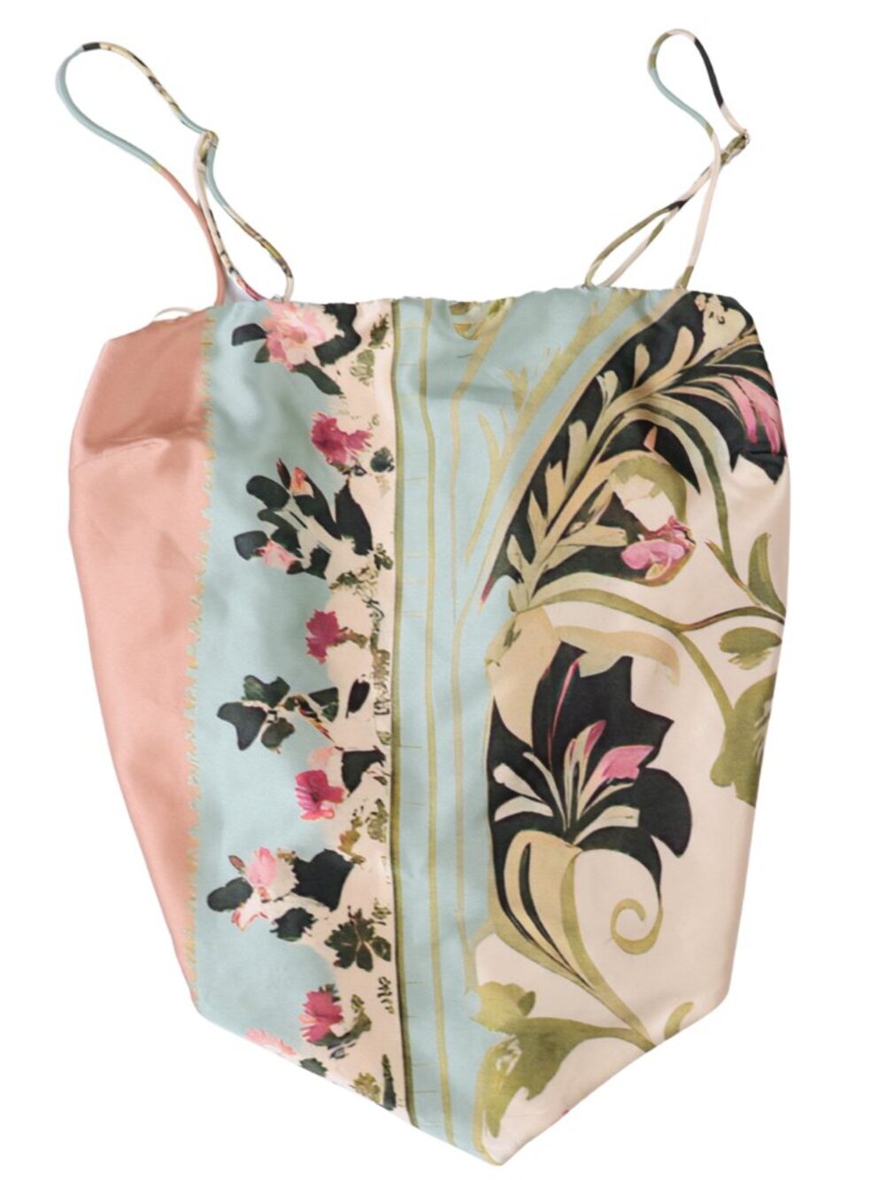 Willow + Root Tropical Scarf Print Tie Back Bandana Cami Top Medium